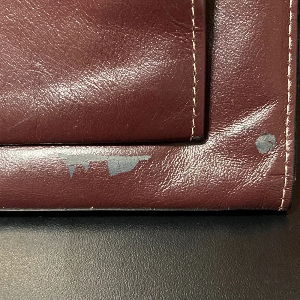 Elegant Rolf’s vintage Burgundy checkbook Leather women’s Wallet